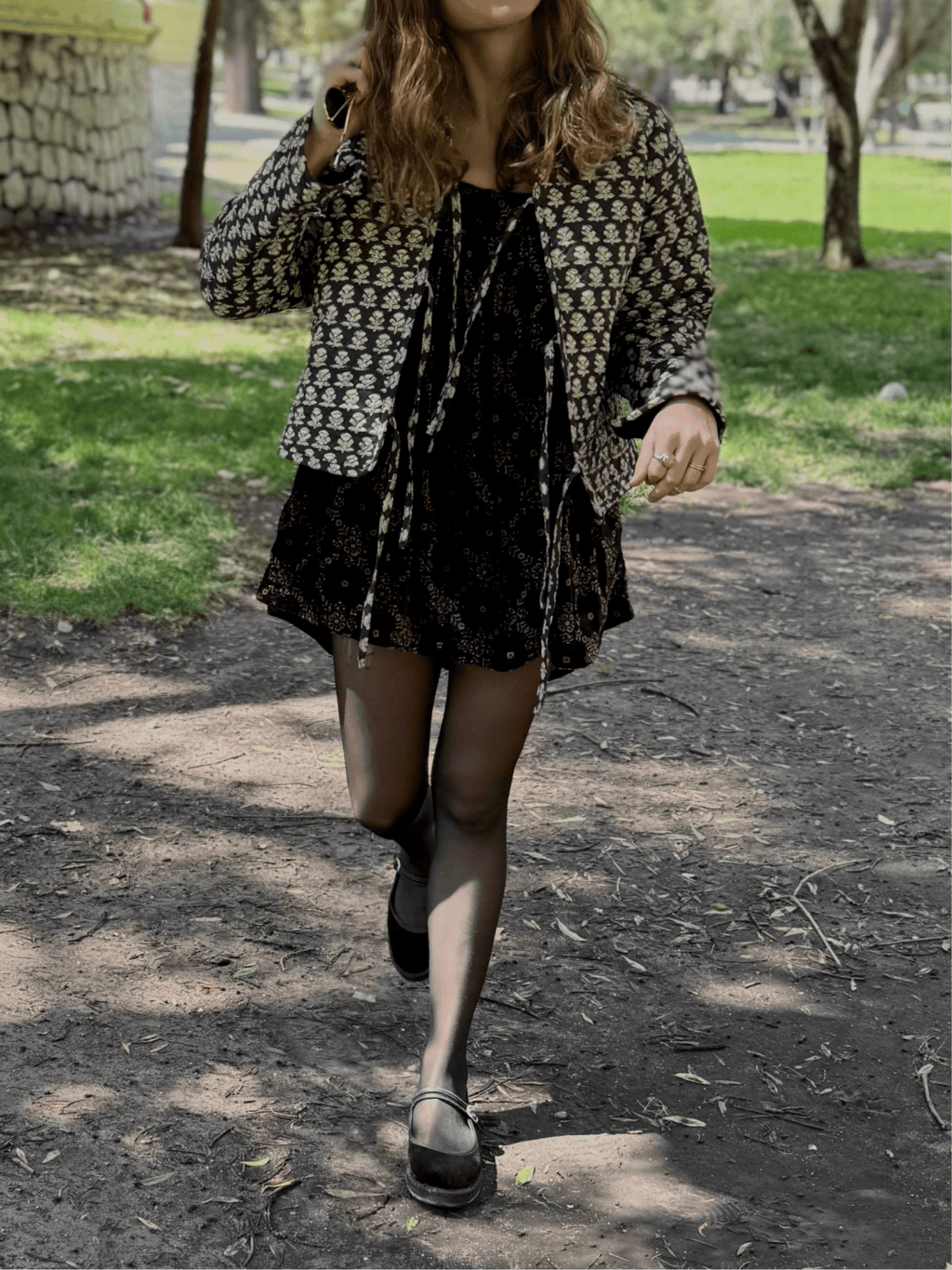 Chaqueta Block & Velvet - Vista Frontal abierta lado algodón espampado