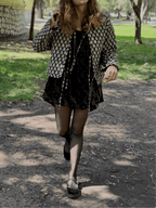 Chaqueta Block & Velvet - Vista Frontal abierta lado algodón espampado