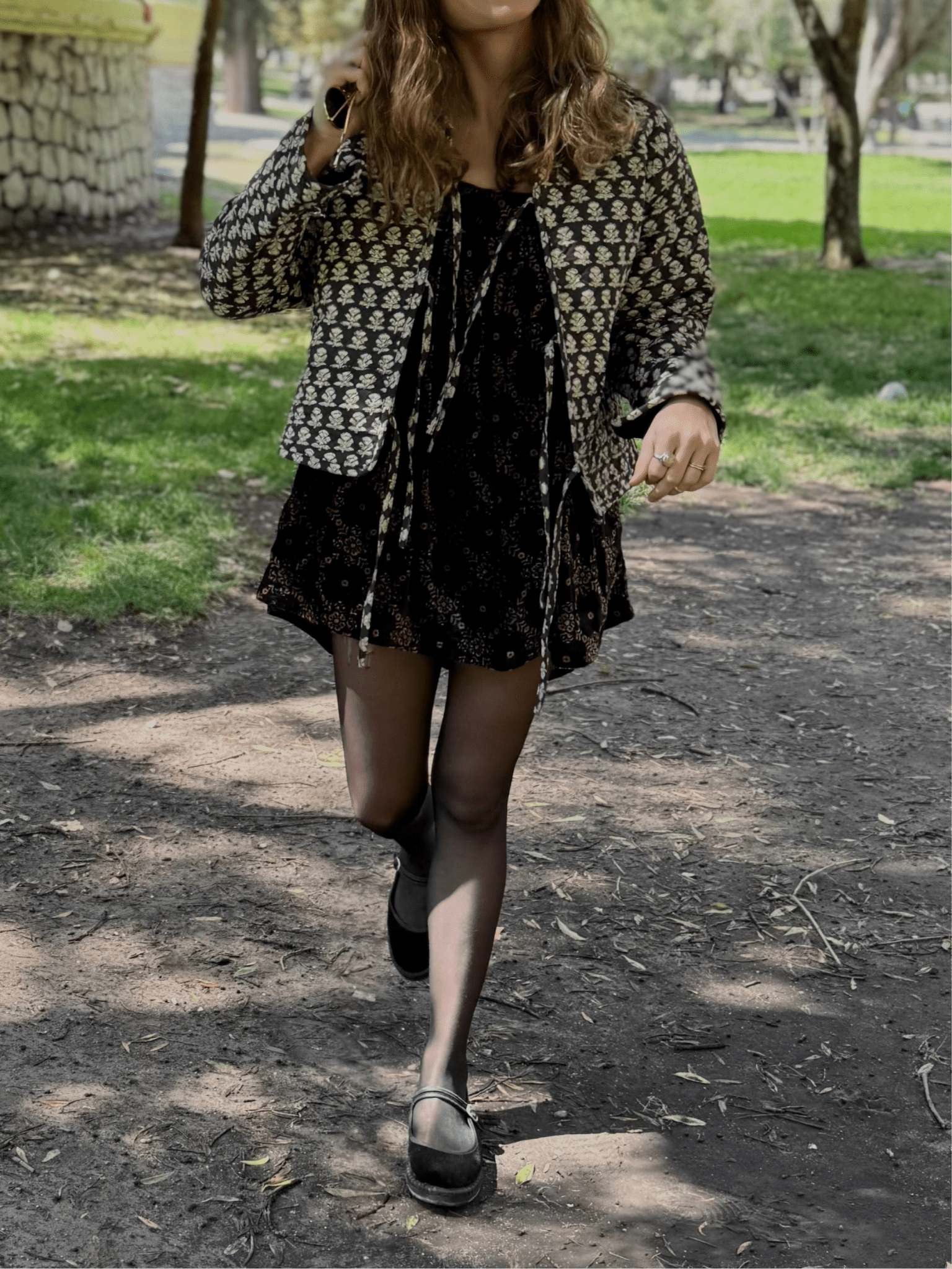 Chaqueta Block & Velvet - Vista Frontal abierta lado algodón espampado