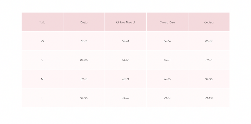 Guia de tallas conjunto