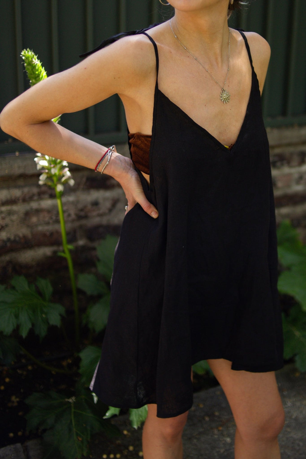 Vestido Lino Negro look relajado